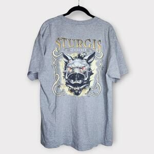 Sturgis Mens Motorcycle Rally Wolf T-Shirt Large Vintage 2000 Biker Y2K